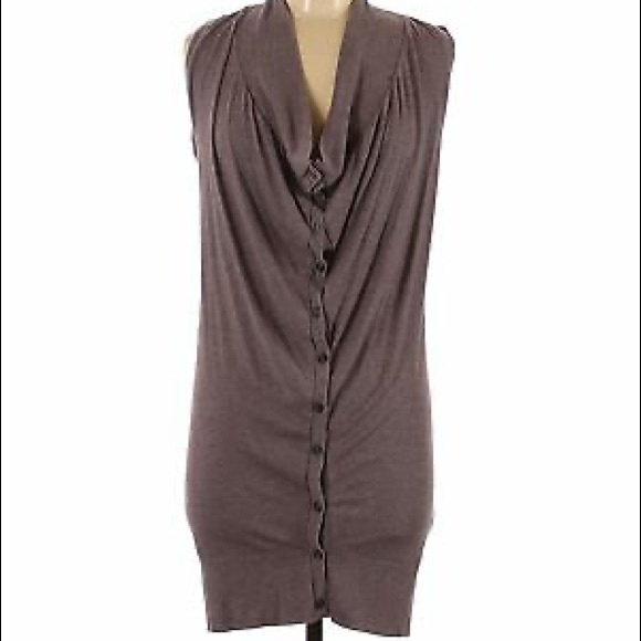 Anthropologie Sweaters - Vintage Anthropologie Bordeaux brown jersey vest cardigan tunic size M